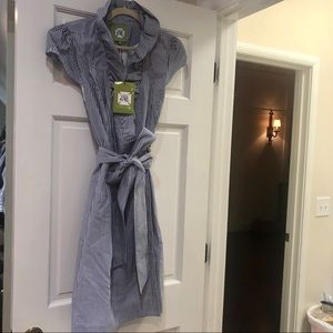 Elizabeth McKay Striped Scotland Shirt Dress Sz 12